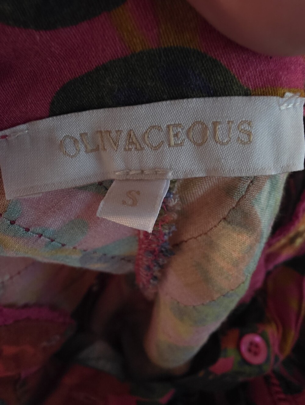 Olivaceous Floral Button-Front Blouse - Pink/Orange - Picture 4 of 5